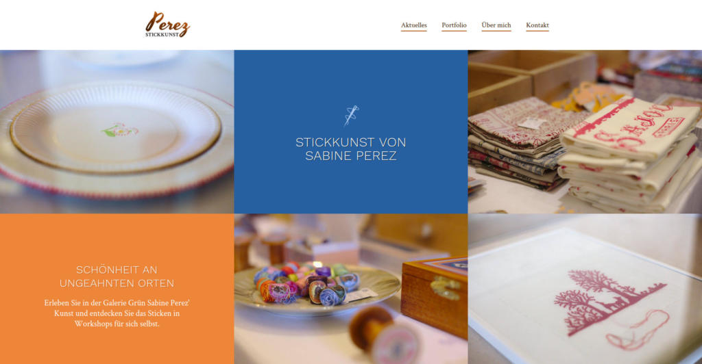 Website Showcase: Front page draft for Sabine Perez | Brand Artery