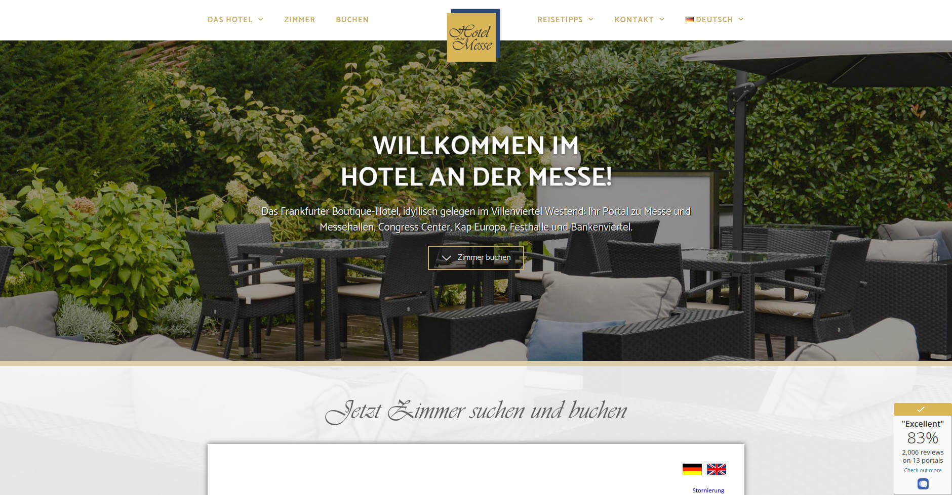 Website Showcase: Hotel an der Messe | Brand Artery