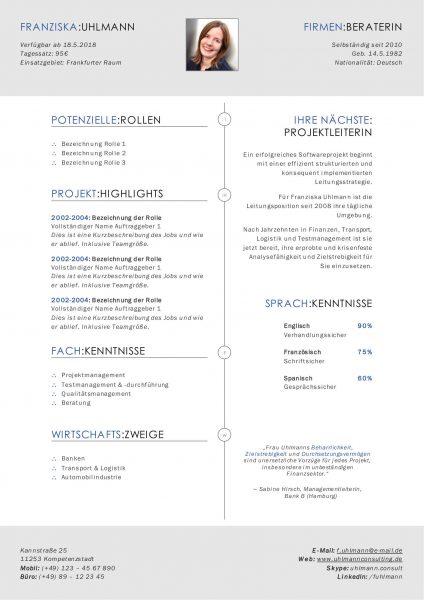 Branding: Lebenslauf / CV "Franzi"