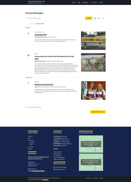 Website Caromb-Glashütten: Veranstaltungen
